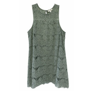 Womens Lace Sleeveless Lined Dress Sage by Speechless Medium Keyhole Back Junior